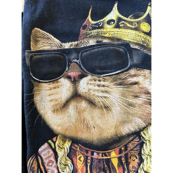 VTG King Cat Biggie Smalls BIG PAW T-Shirt XL Rap HipHop Thrashed Grunge 90s Y2K - Picture 9 of 15